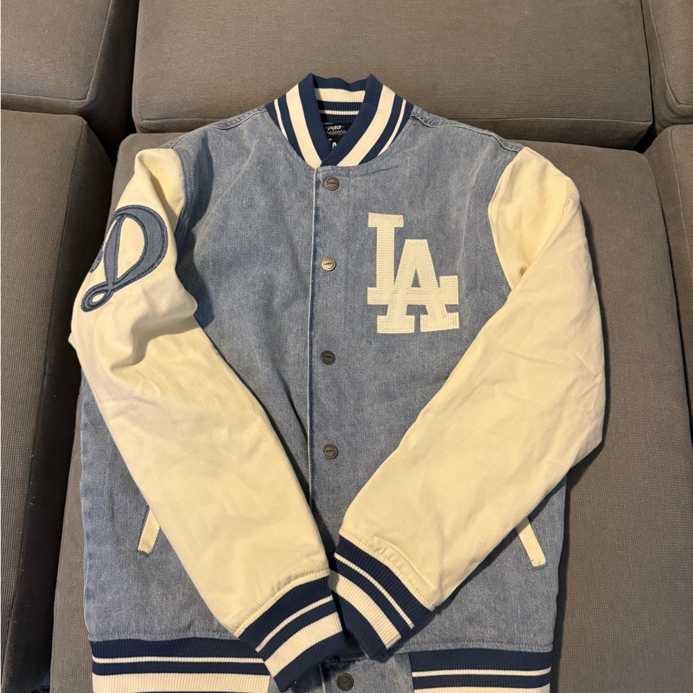 LA Varsity Bomber Jacket - Blue and Cream